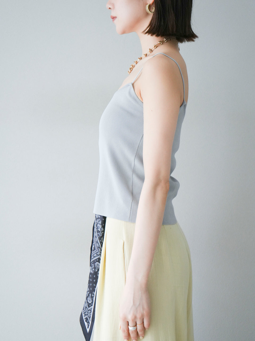 [予約]レーヨンニットキャミソール/グレー