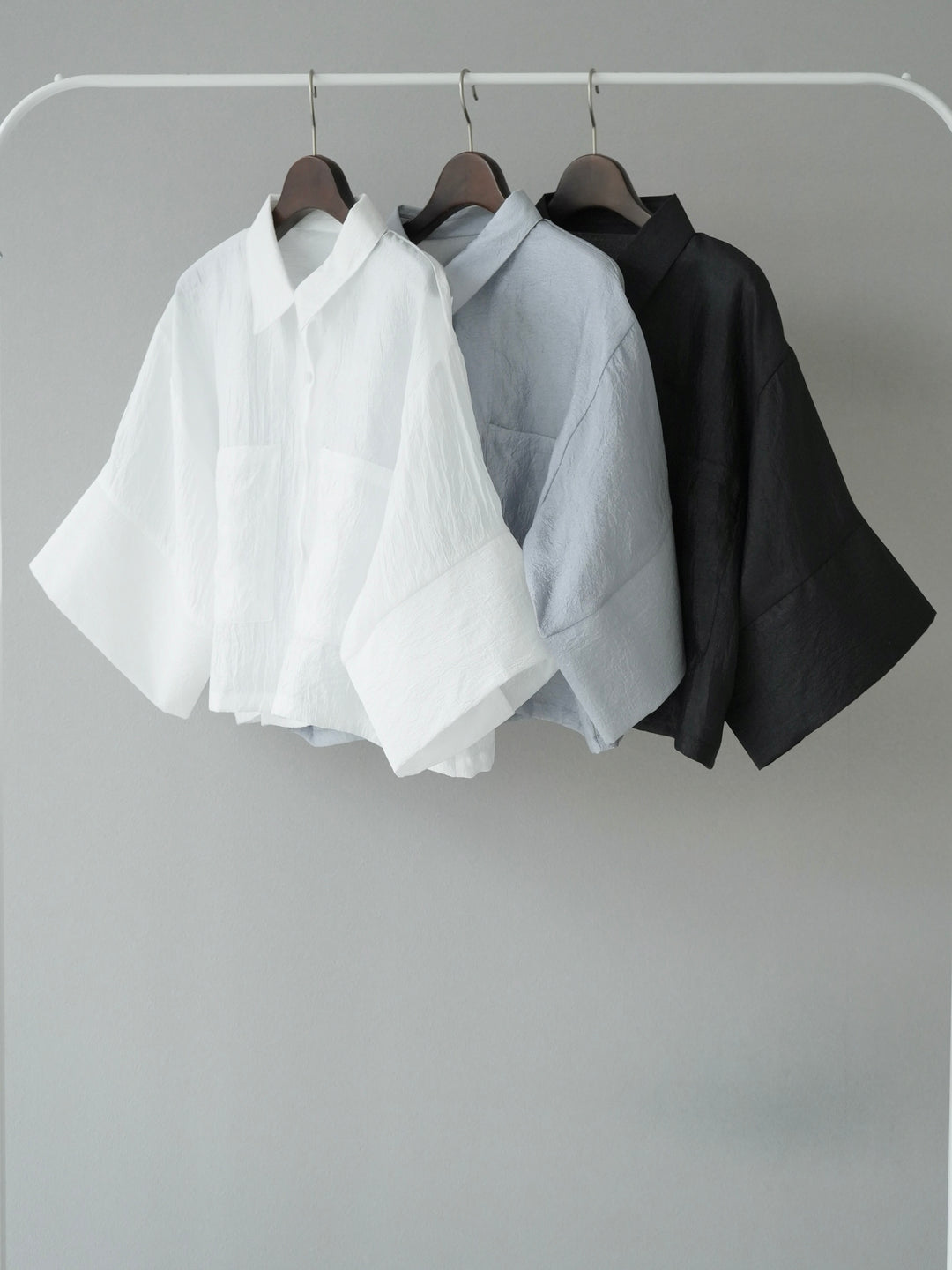[SET] Big cuffs sheer washer shirt + big cuffs sheer washer shirt (2set)