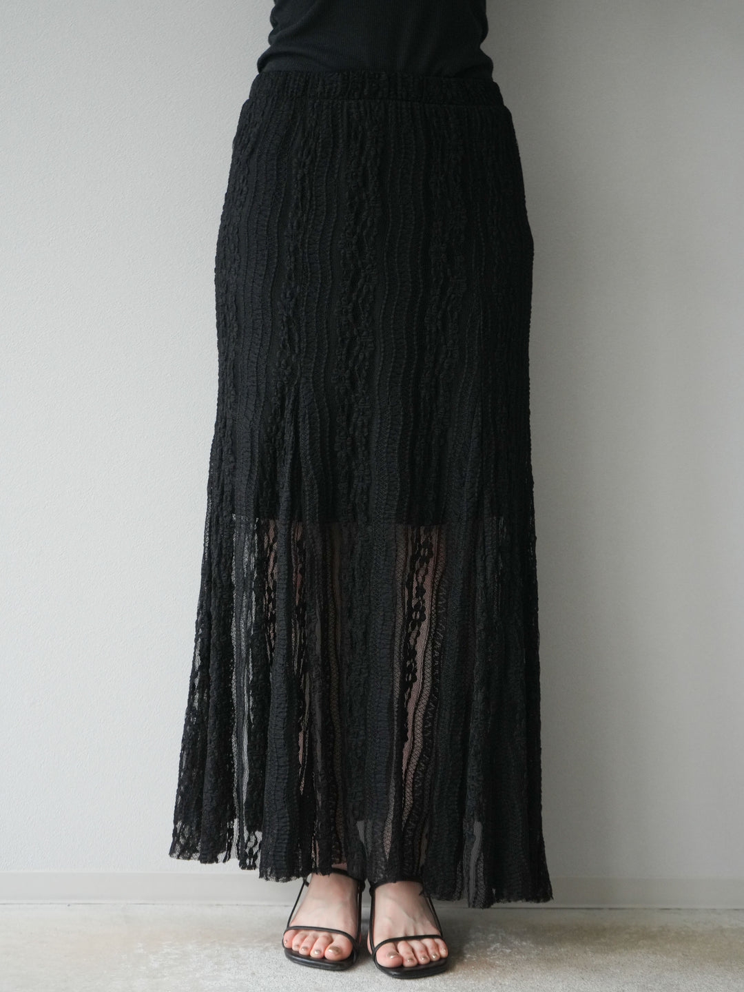 【預購】蕾絲窄裙/黑色