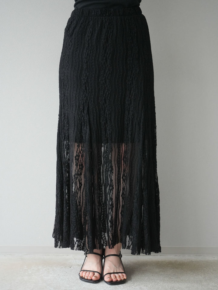 【預購】蕾絲窄裙/黑色