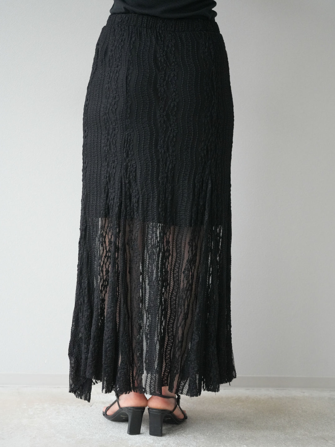 【預購】蕾絲窄裙/黑色