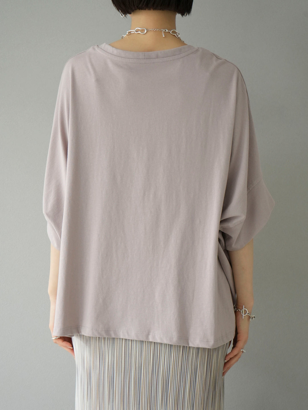 [Pre-order] Half-sleeve dolman loose T-shirt/pink