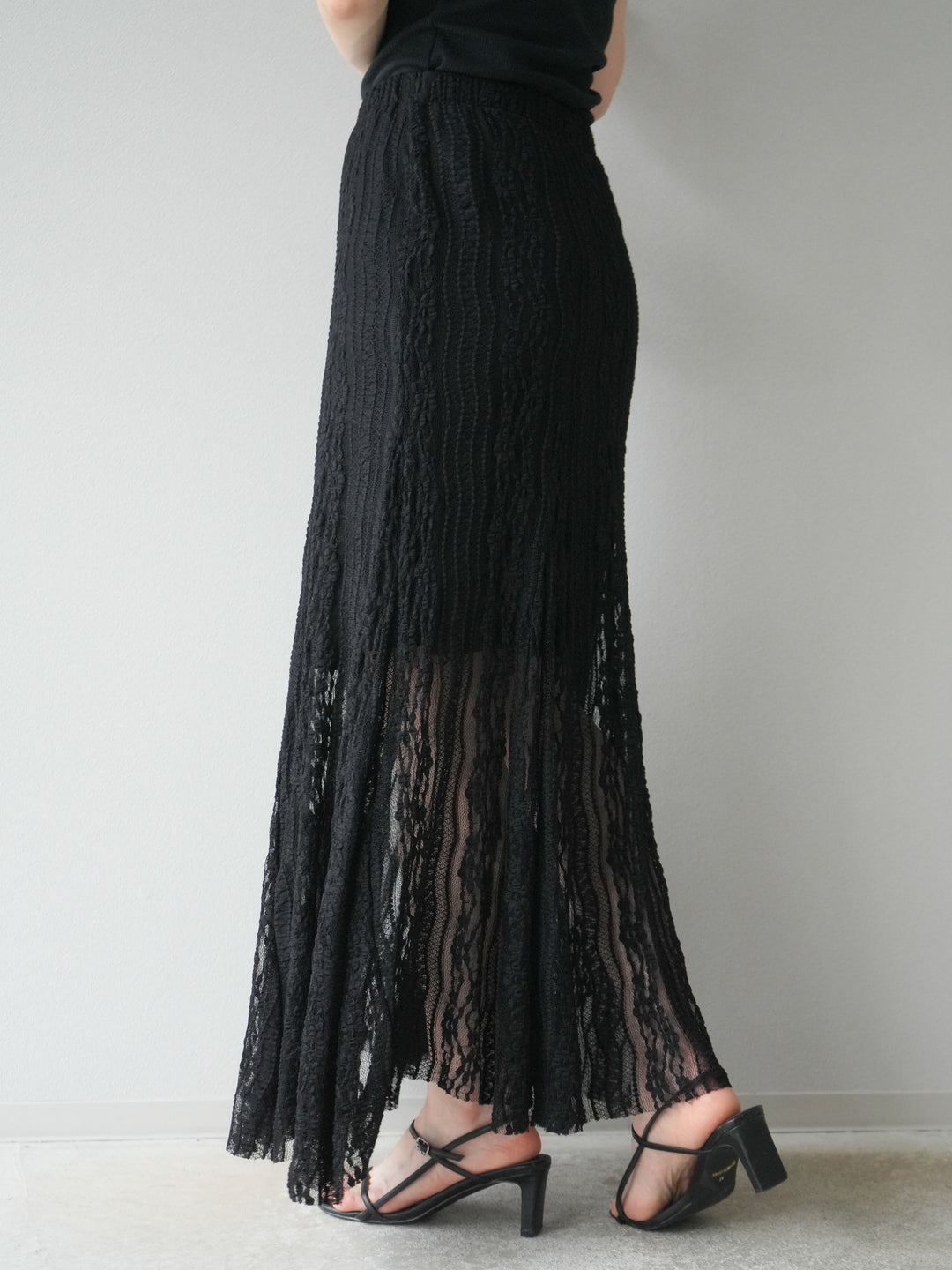 【預購】蕾絲窄裙/黑色