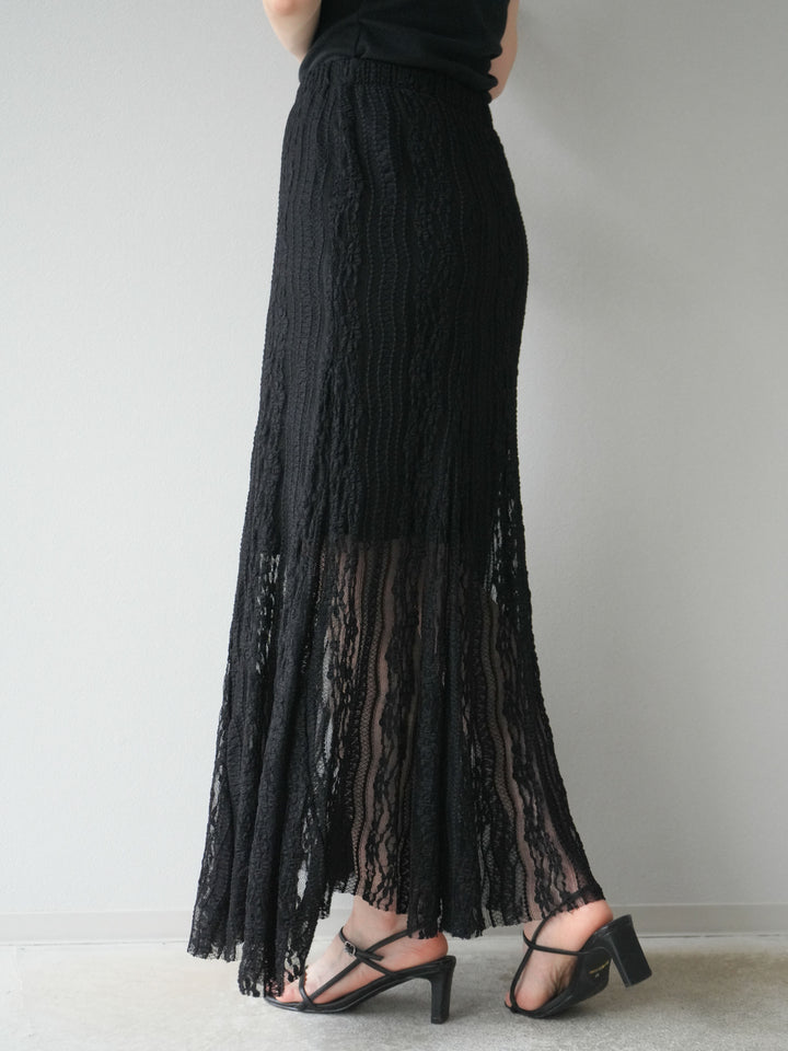 【預購】蕾絲窄裙/黑色