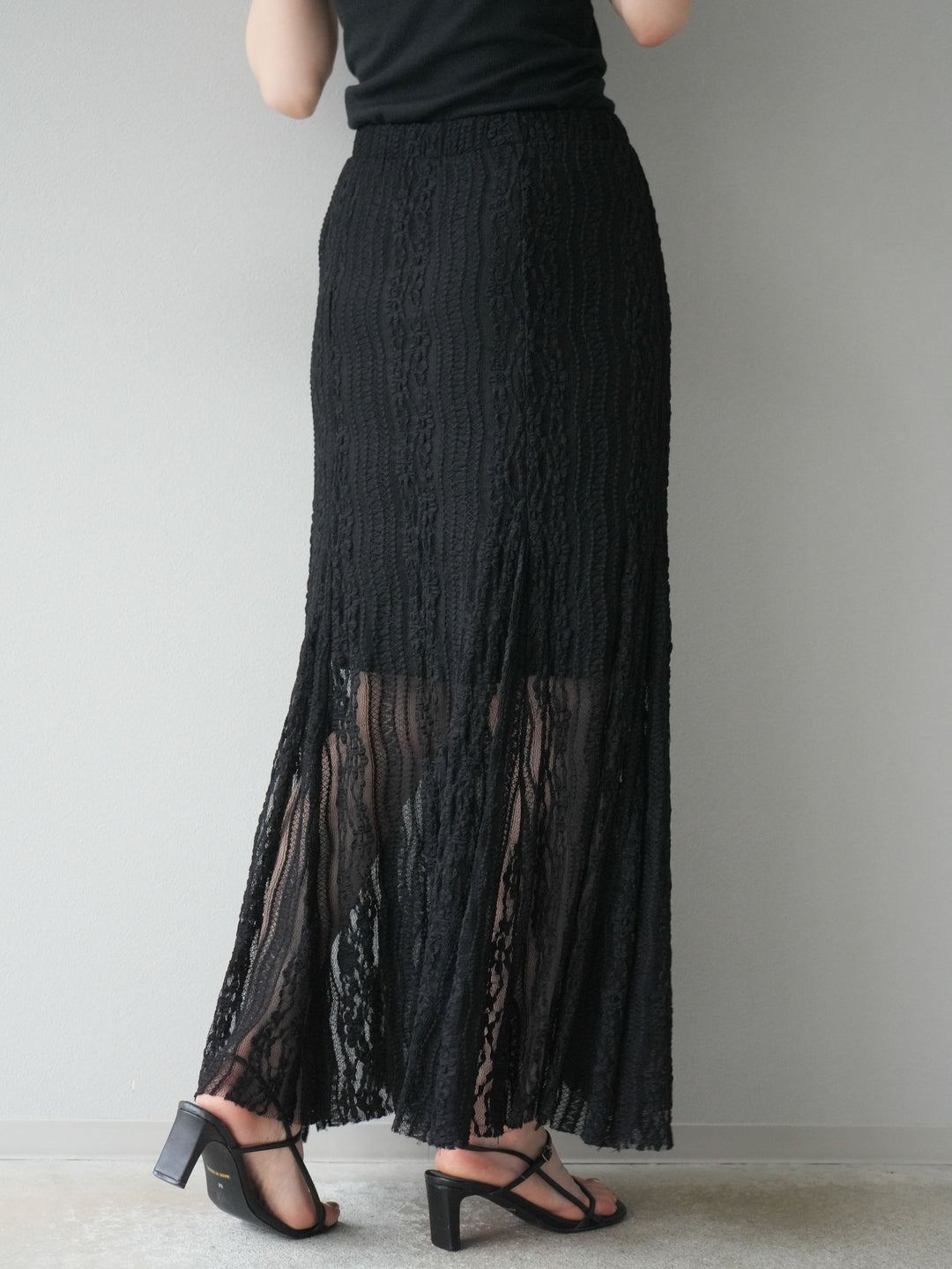 【預購】蕾絲窄裙/黑色
