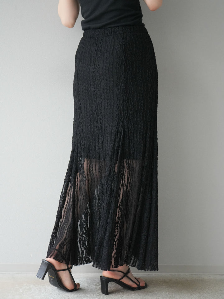 【預購】蕾絲窄裙/黑色