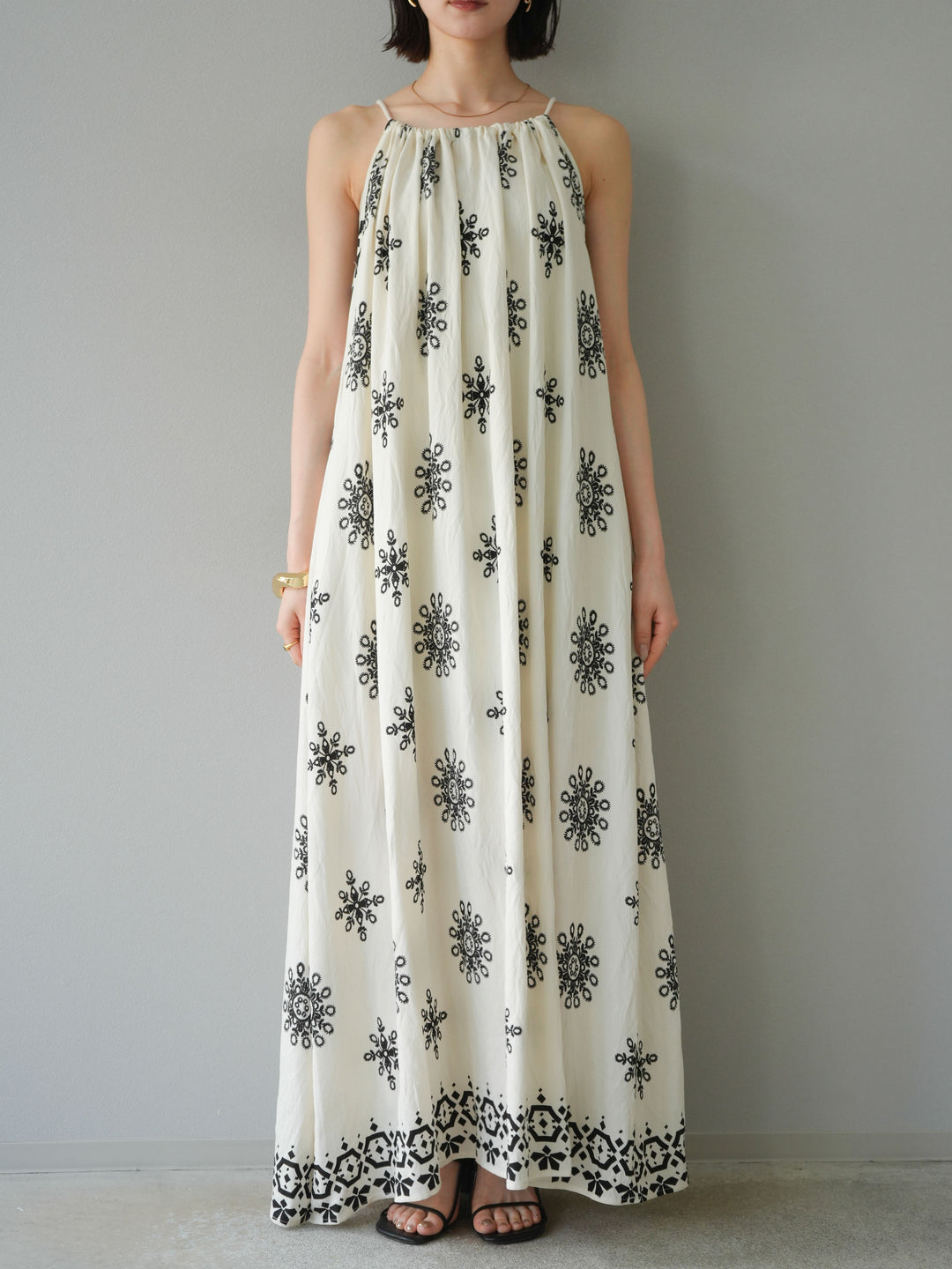 【預購】民族風吊帶洋裝/象牙白