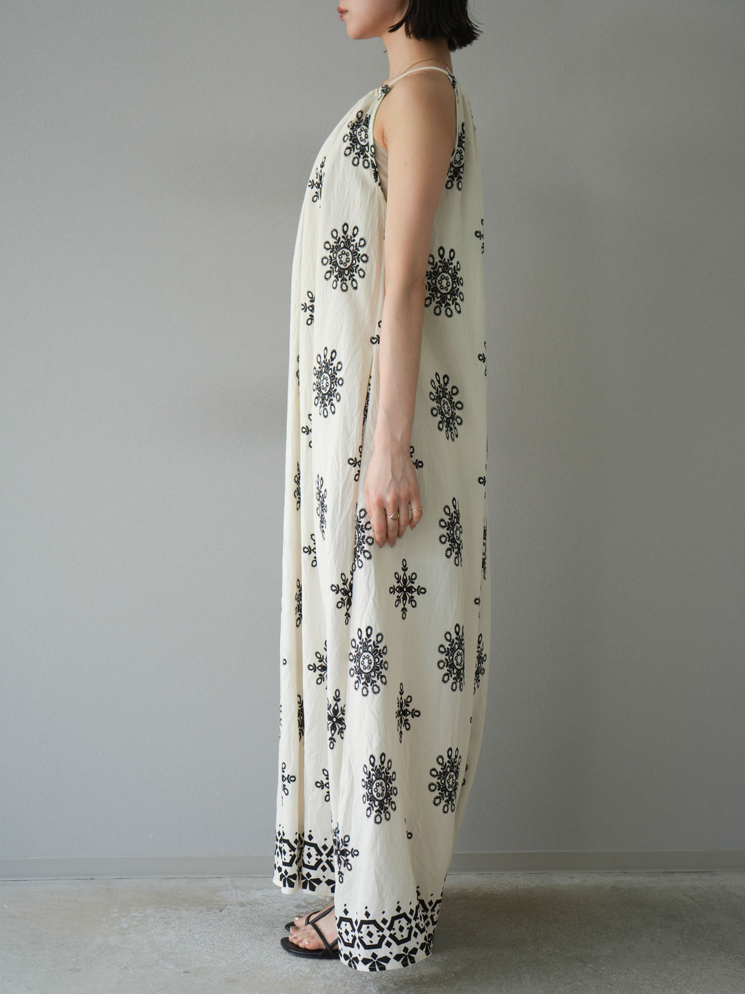 【預購】民族風吊帶洋裝/象牙白