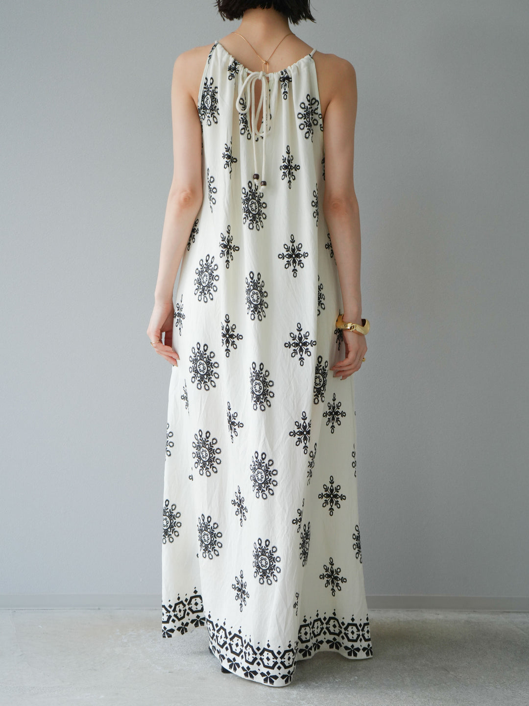 【預購】民族風吊帶洋裝/象牙白