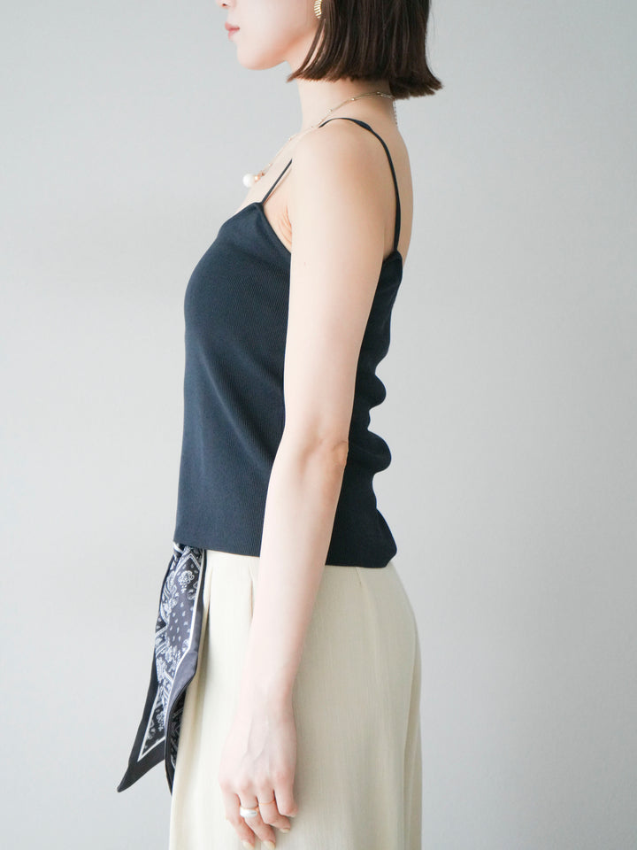 [予約]レーヨンニットキャミソール/チャコール