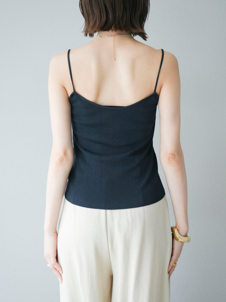[予約]レーヨンニットキャミソール/チャコール