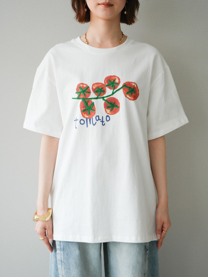【預購】番茄刺繡T卹/白色