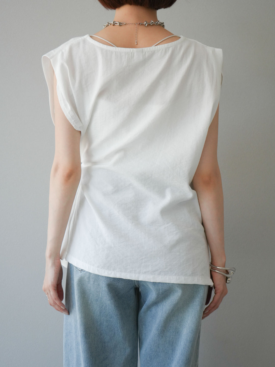 [預訂] 側扭法式上衣/象牙白
