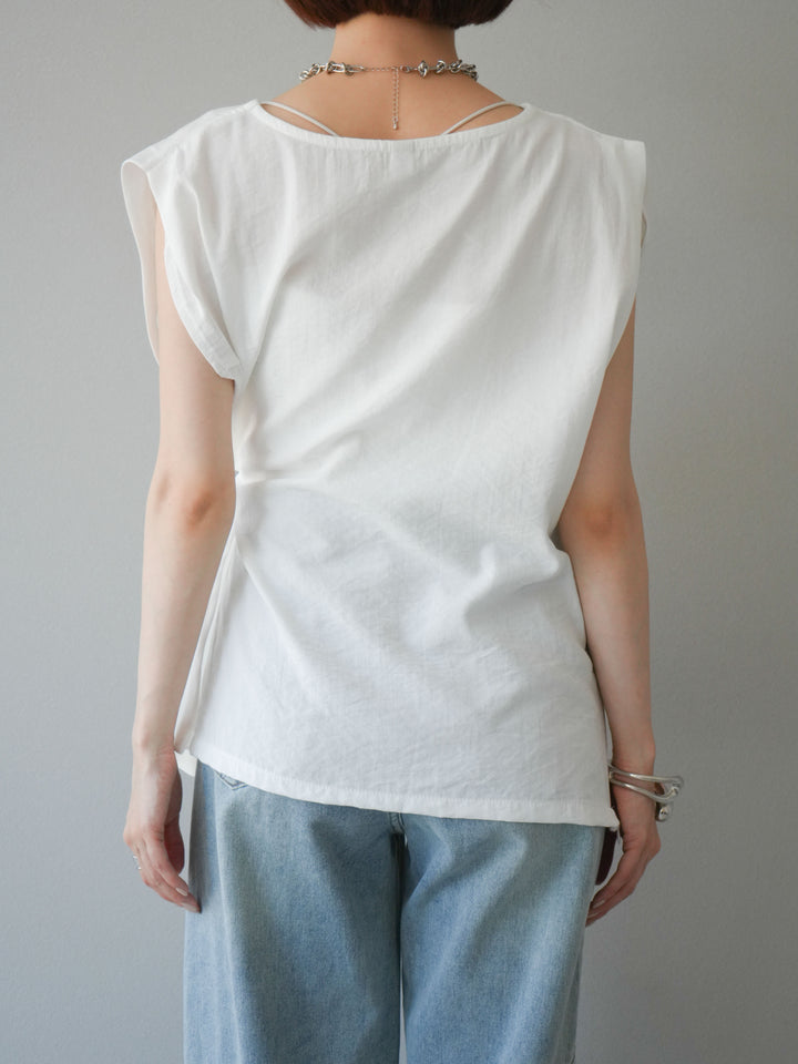 [預訂] 側扭法式上衣/象牙白