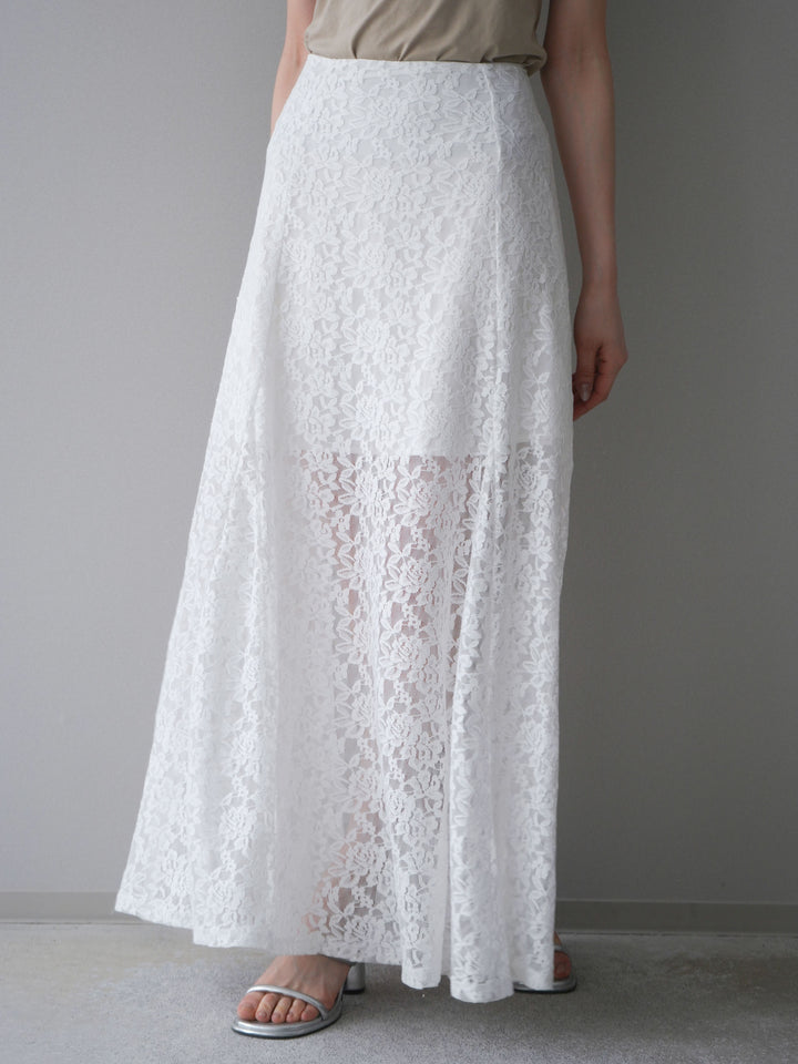 [予約]レースナロースカート/white