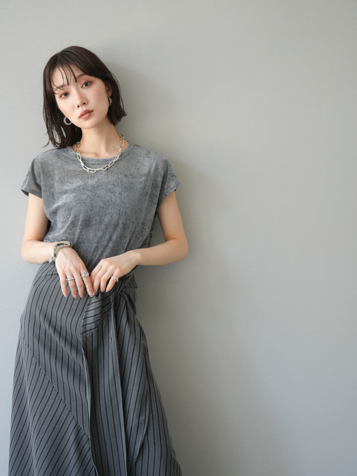 [予約]シアーベロアプルオーバー/チャコール