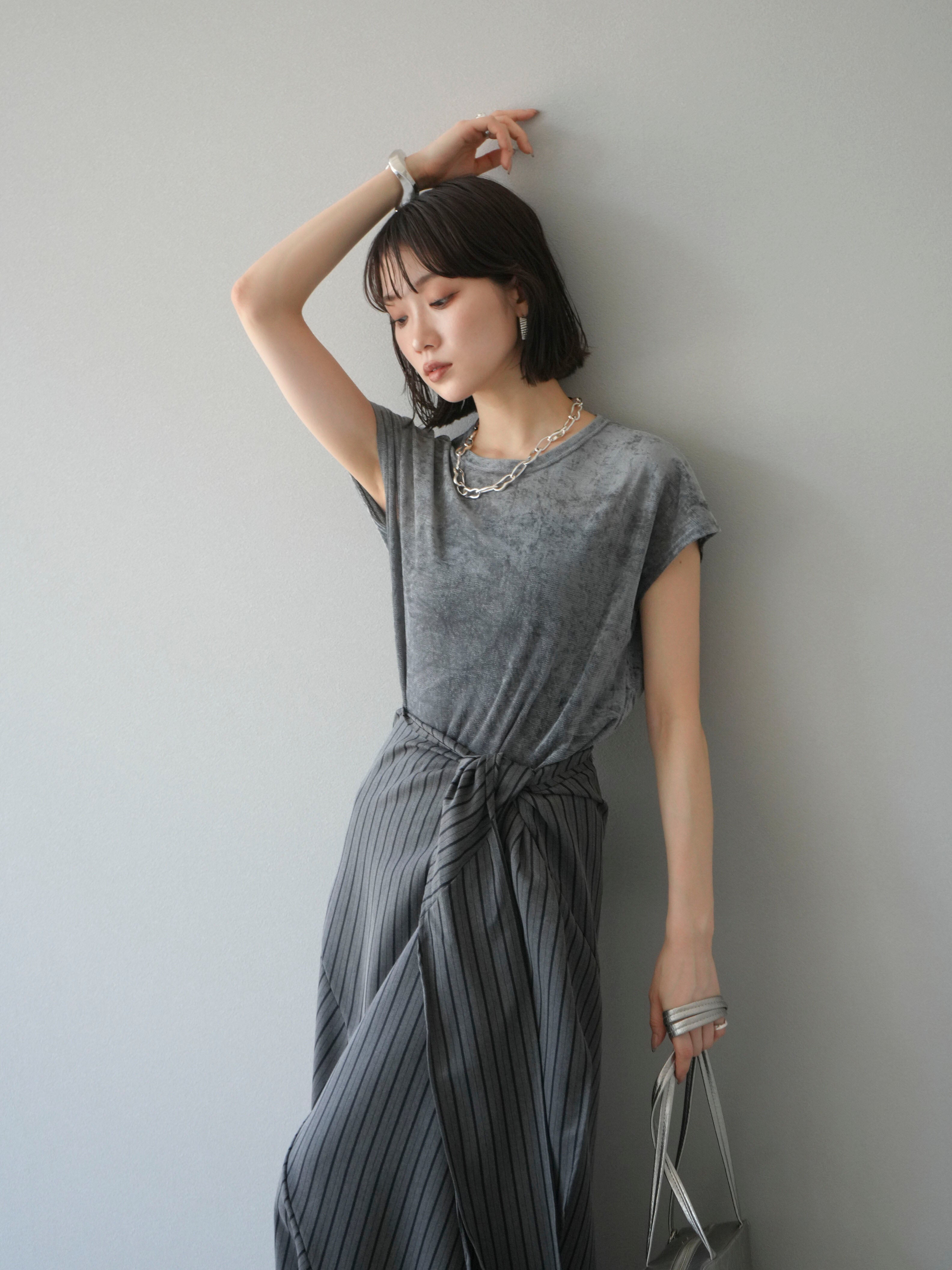 【美品】 ビアズリー ベロアリブシアープルオーバー ワイドシルエット ビアズリー ベロアリブシアープルオーバー ワイドシルエット