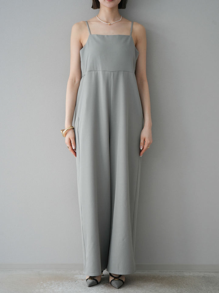 [預訂] 薄紗荷葉邊背心 x 連身套裝/灰色