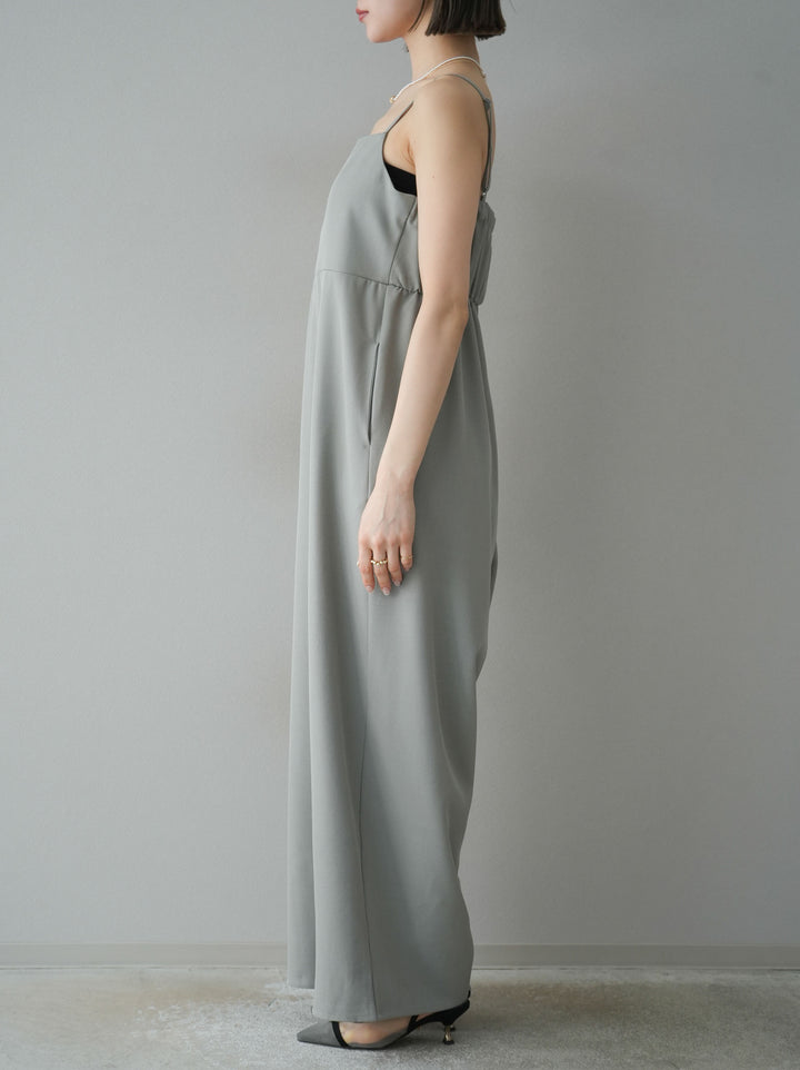 [預訂] 薄紗荷葉邊背心 x 連身套裝/灰色