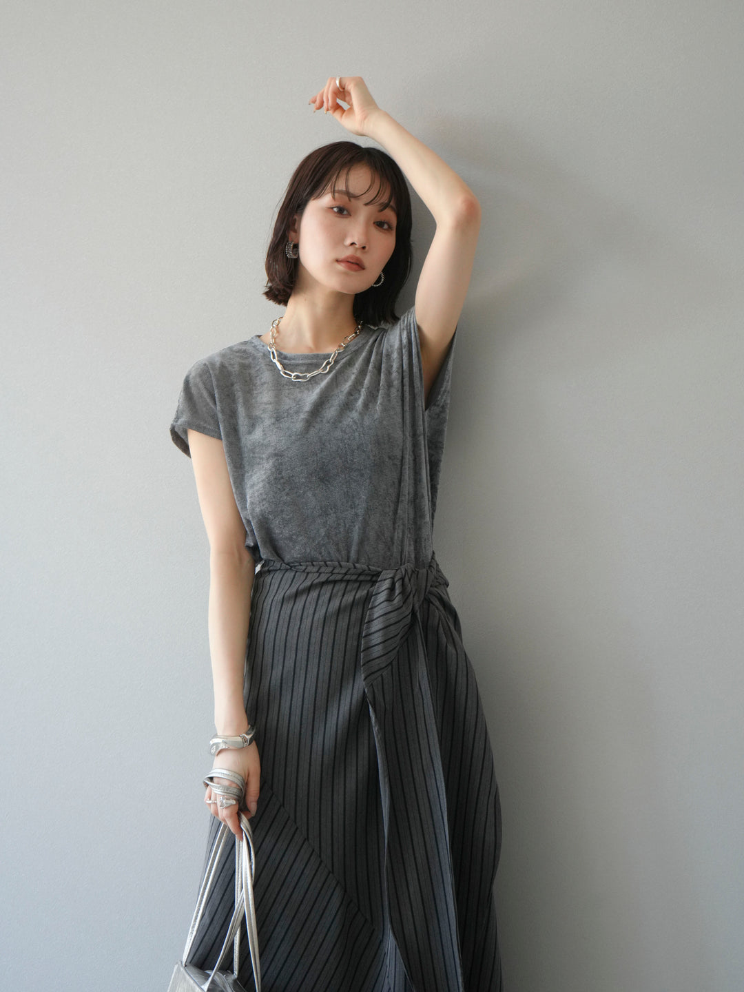 [予約]シアーベロアプルオーバー/チャコール