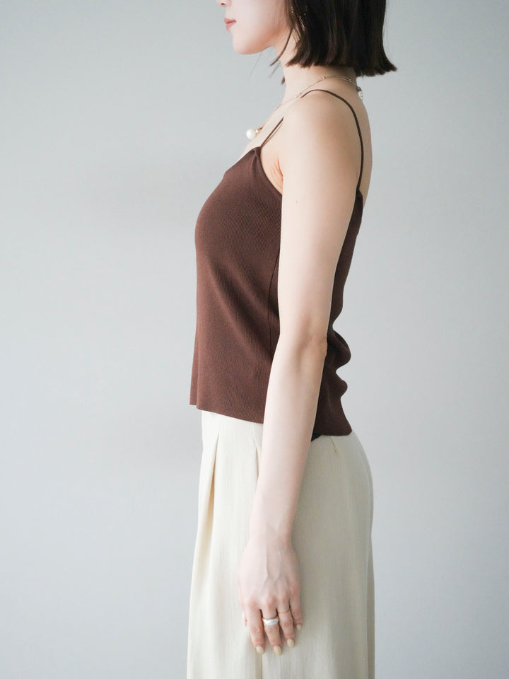 [予約]レーヨンニットキャミソール/ブラウン