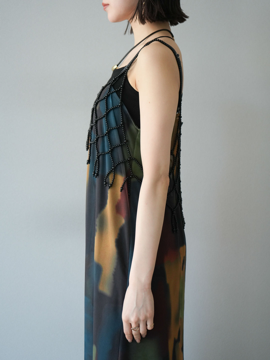 [予約]ビーズビスチェ/チャコール