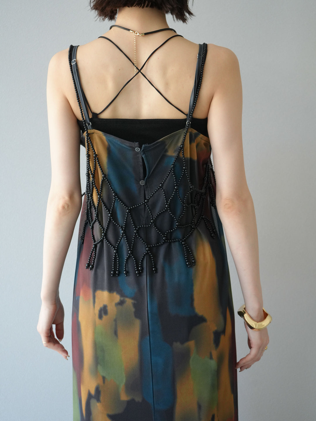 [予約]ビーズビスチェ/チャコール