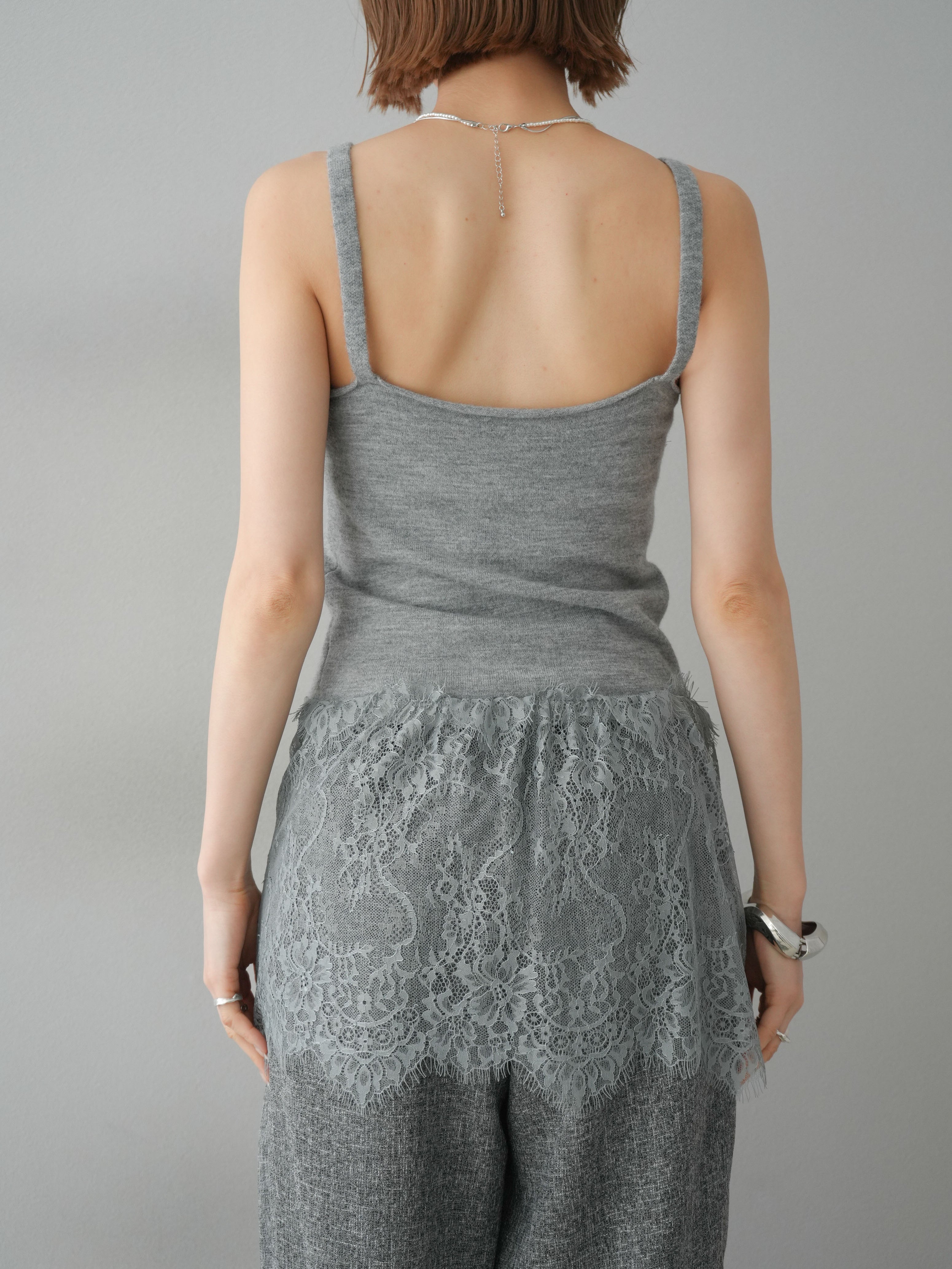予約]レース切替キャミソール/グレー – Lumier