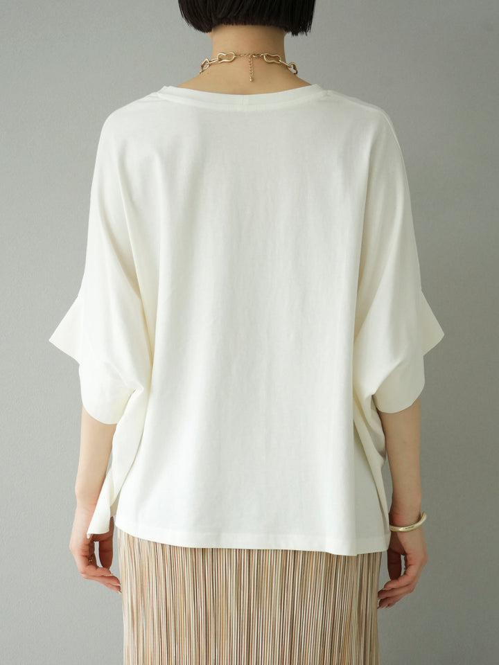 [Pre-order] Half-sleeve dolman loose T-shirt/white