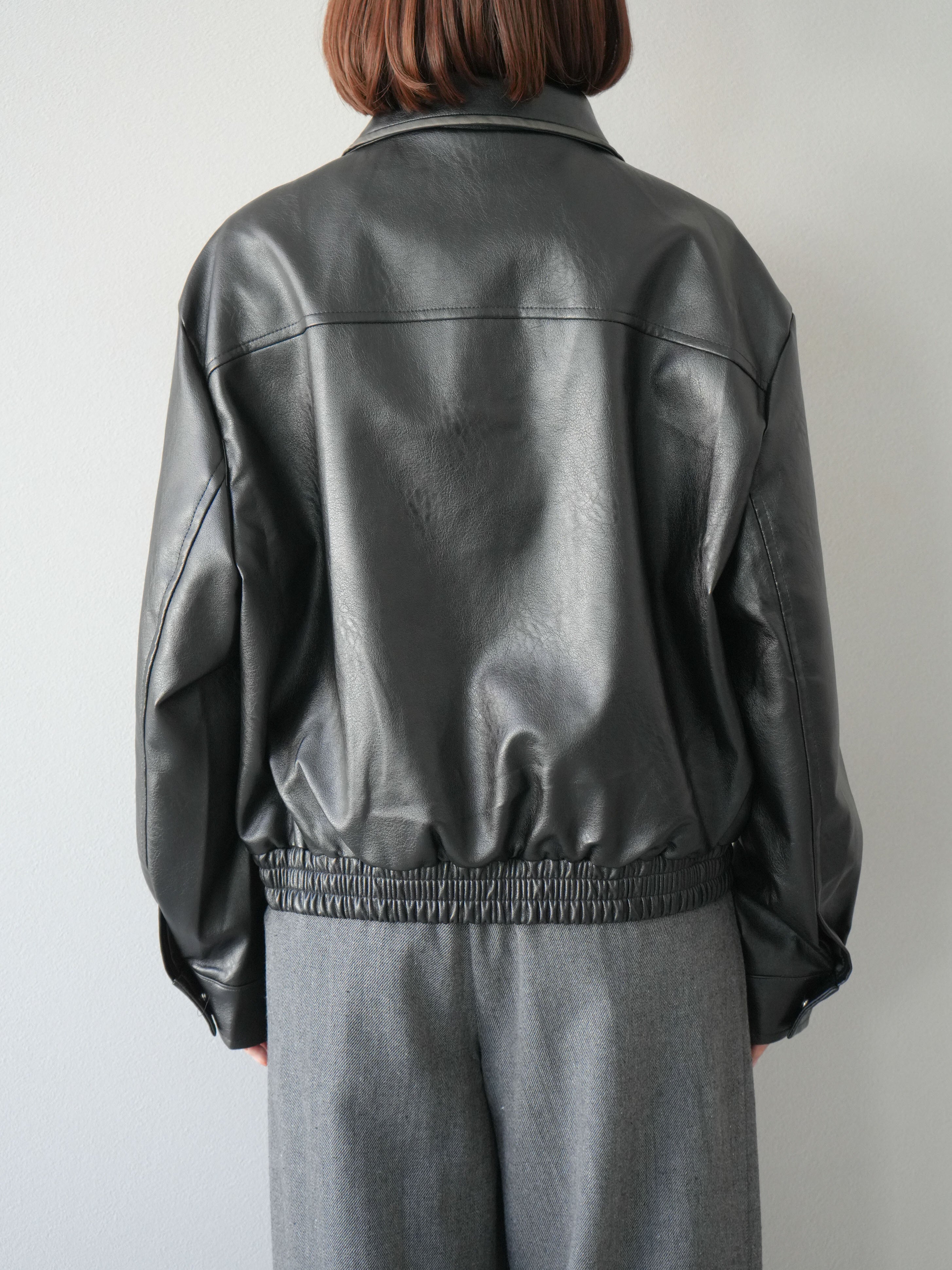 予約]ヴィンテージレザーブルゾン/ブラック – Lumier