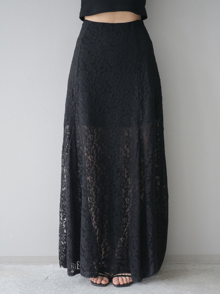 [予約]レースナロースカート/black