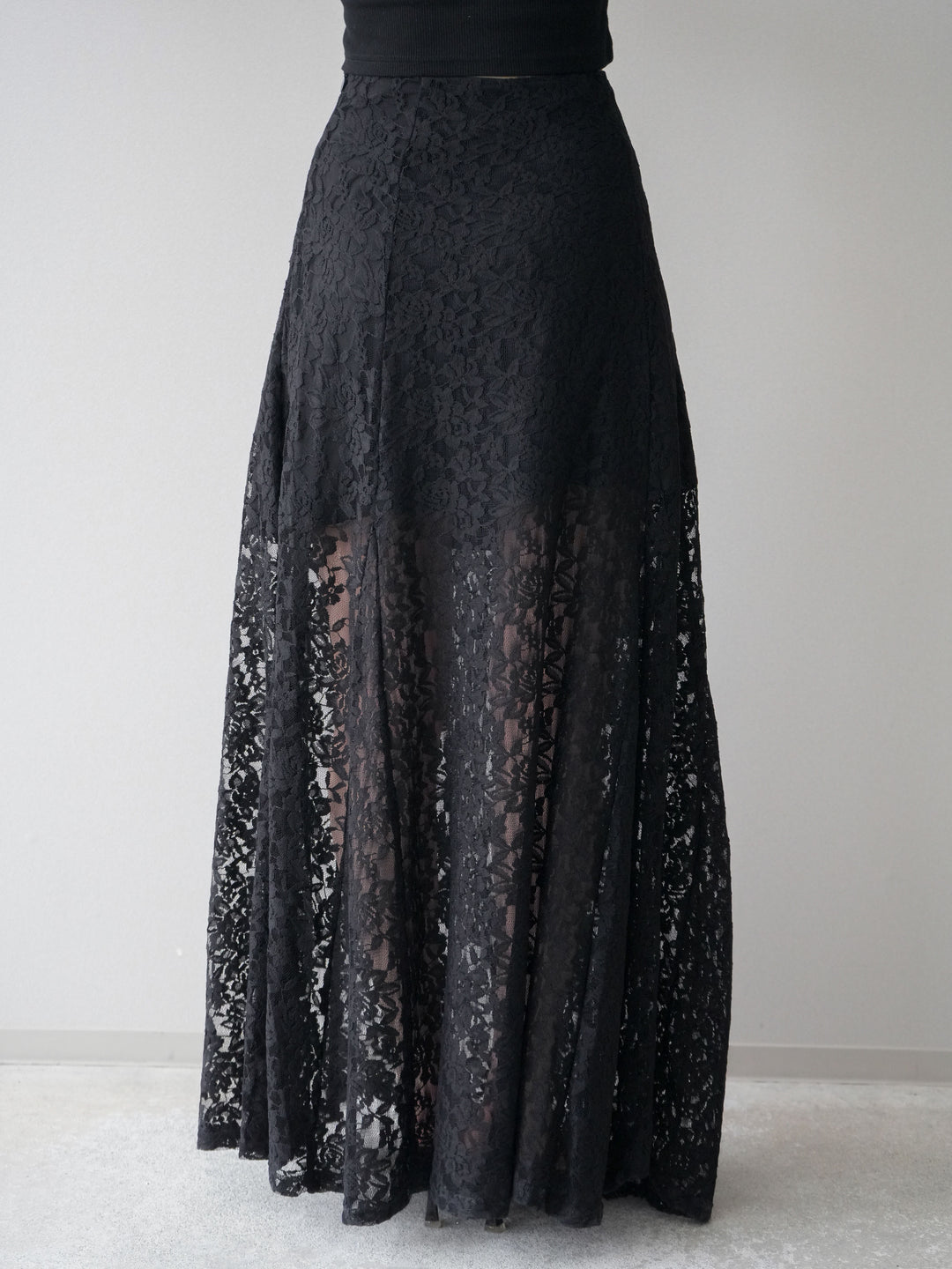 [予約]レースナロースカート/black
