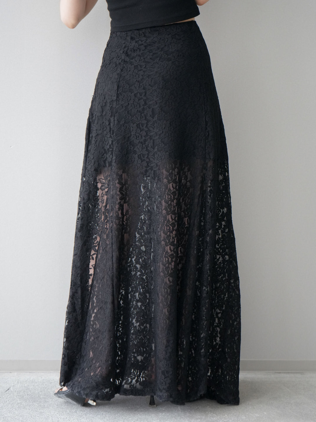 [予約]レースナロースカート/black