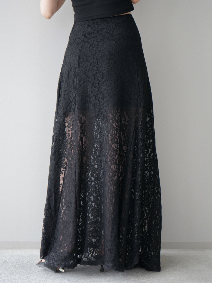 [予約]レースナロースカート/black