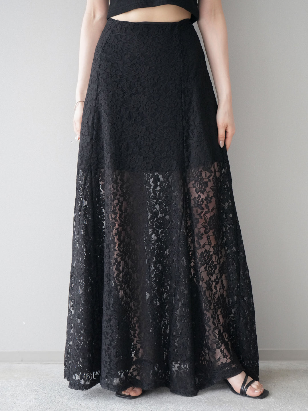 [予約]レースナロースカート/black