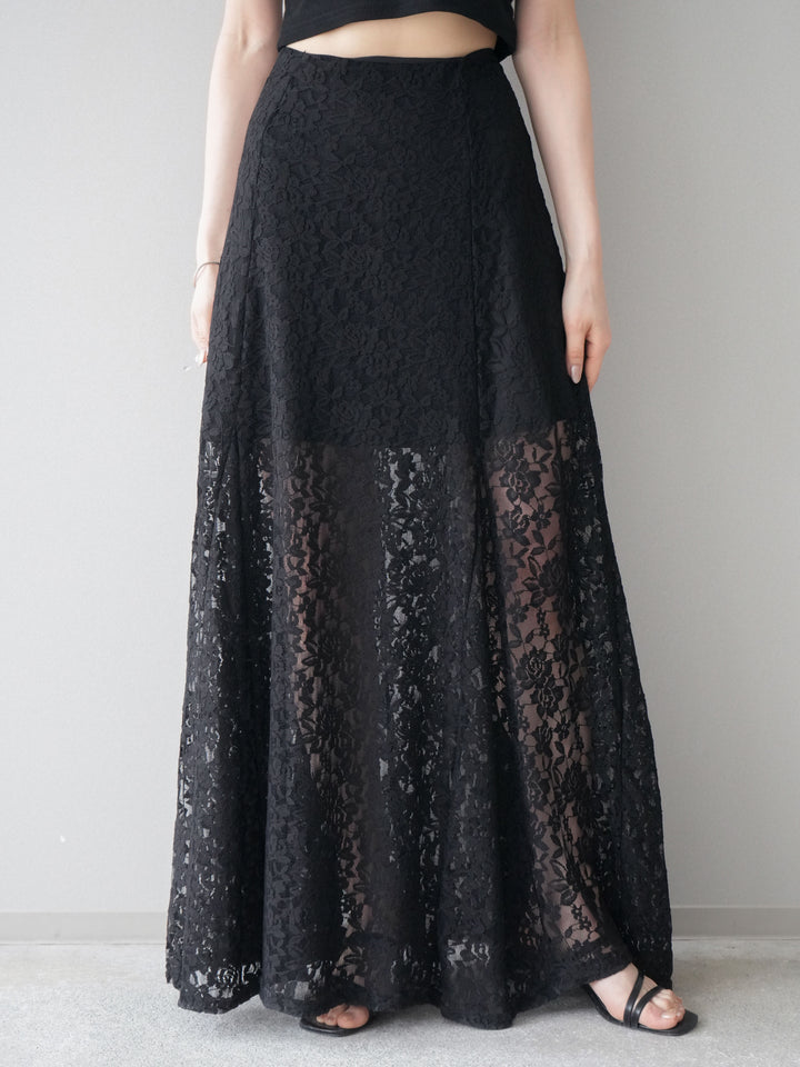 [予約]レースナロースカート/black
