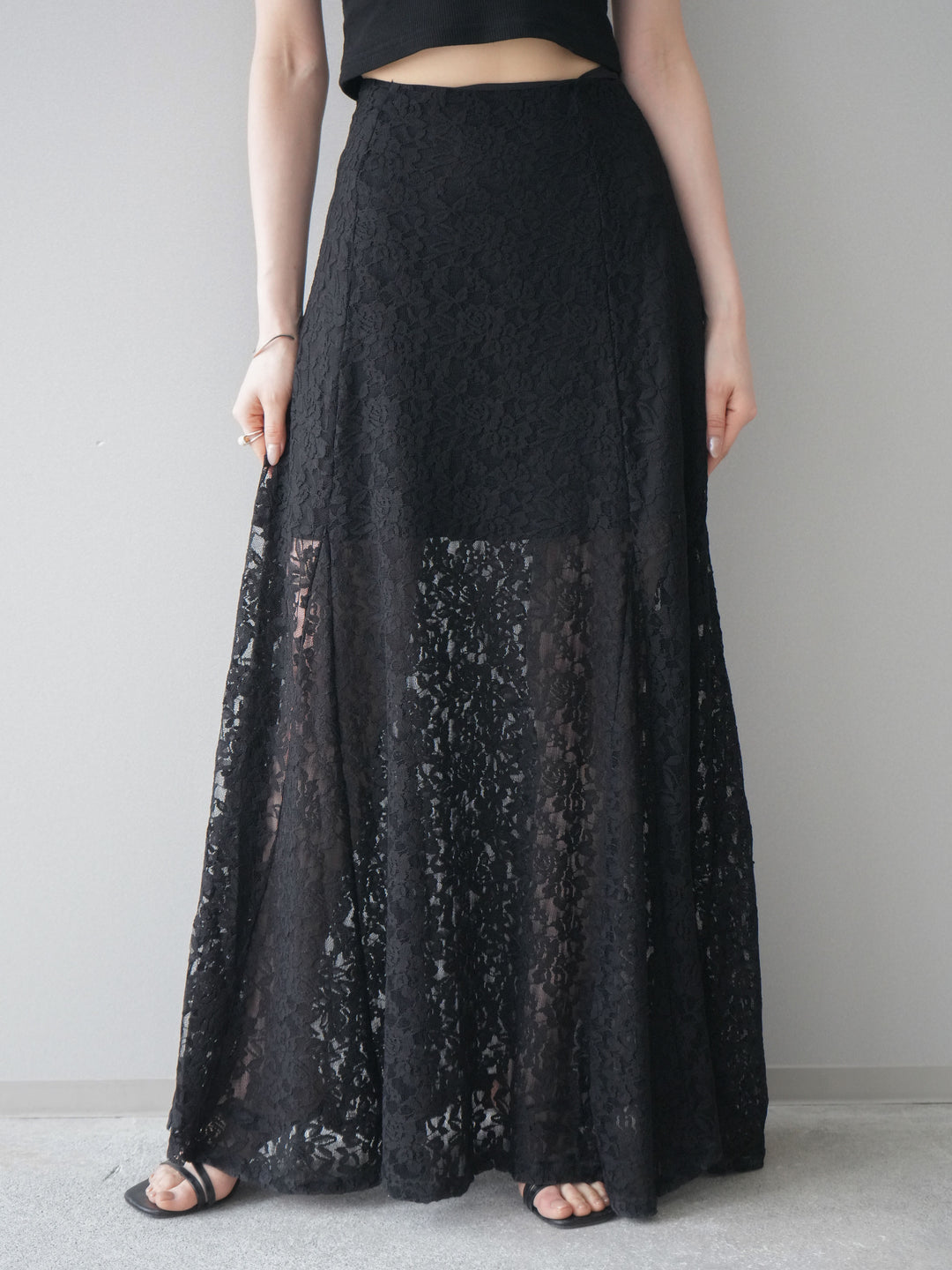 [予約]レースナロースカート/black