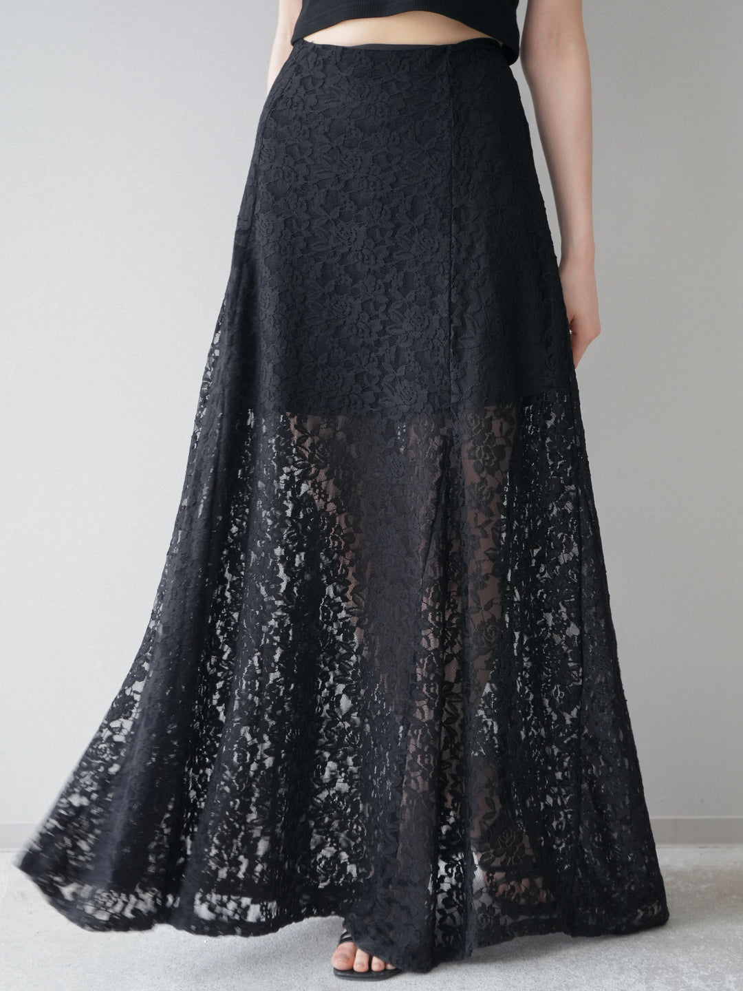 [予約]レースナロースカート/black