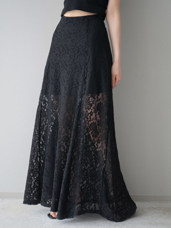 [予約]レースナロースカート/black