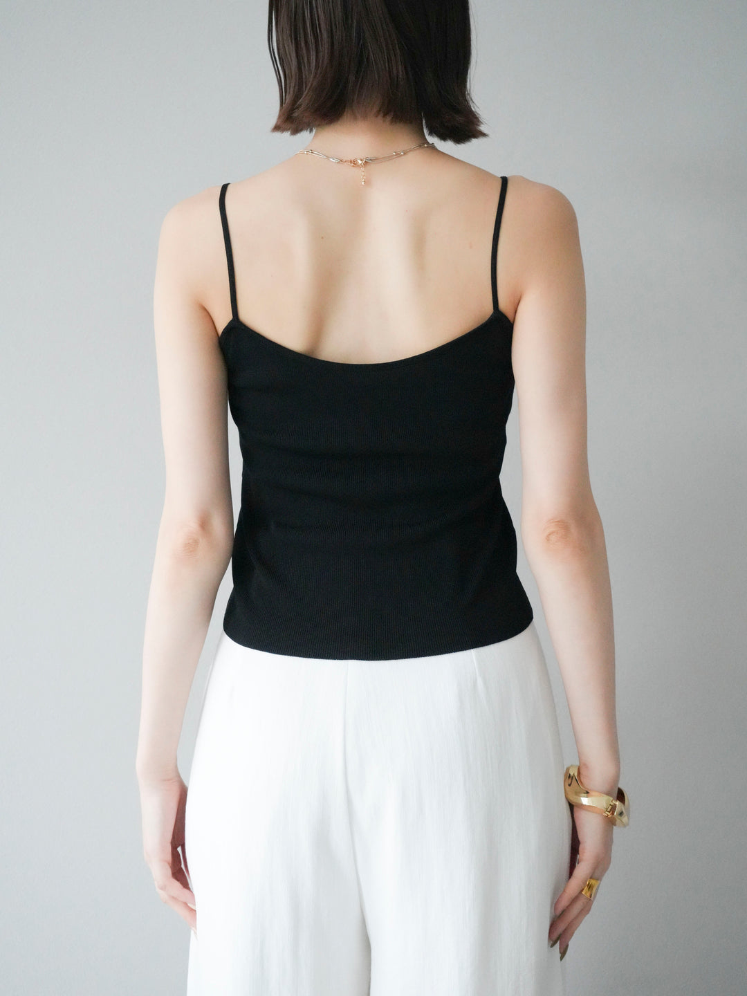[予約]レーヨンニットキャミソール/ブラック