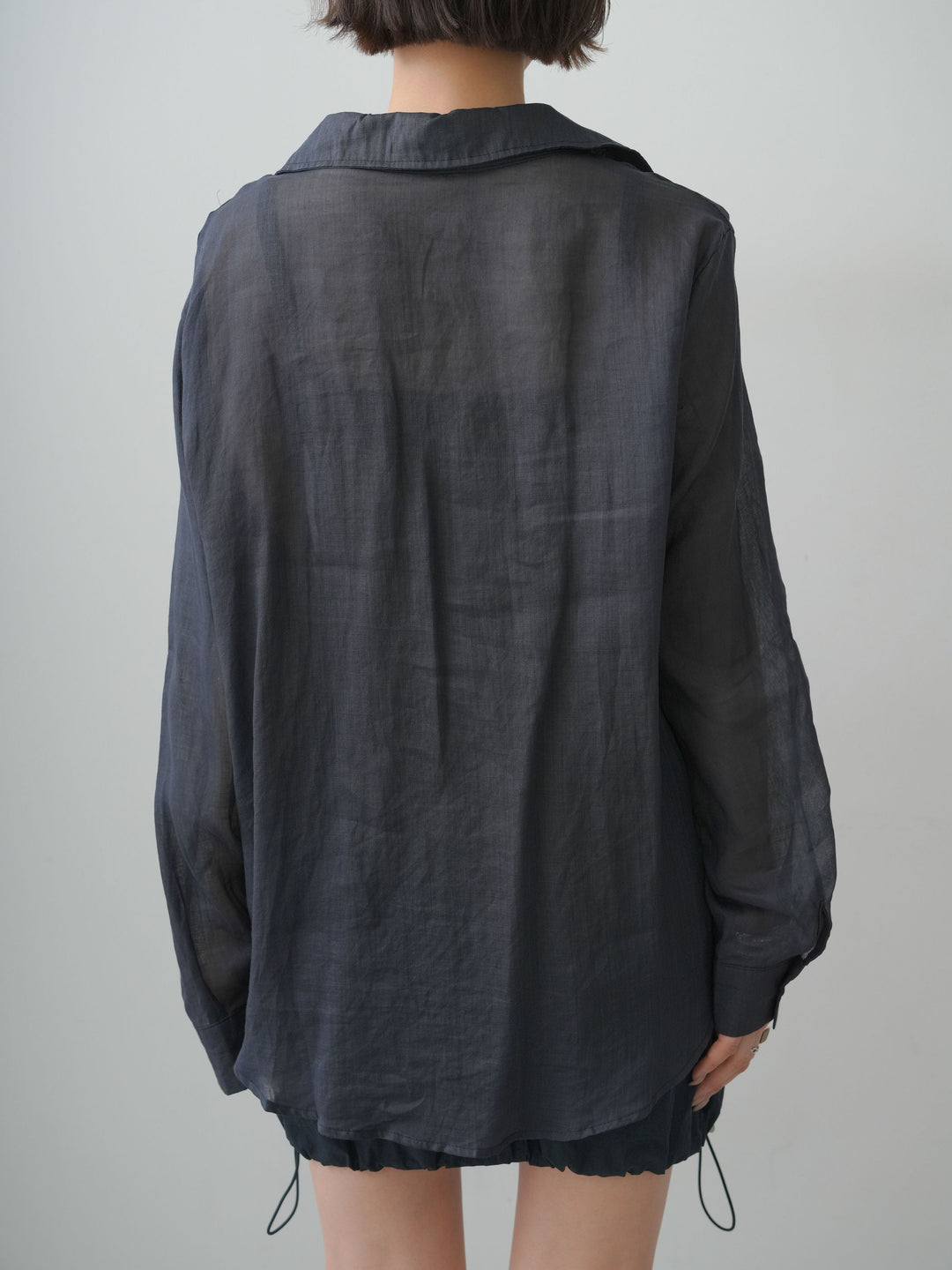 [予約]シアーWポケットオーバーシャツ/navy