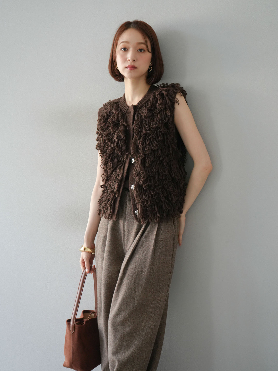 [套裝] 前開式針織背心 + 選配配件套裝（2 套）