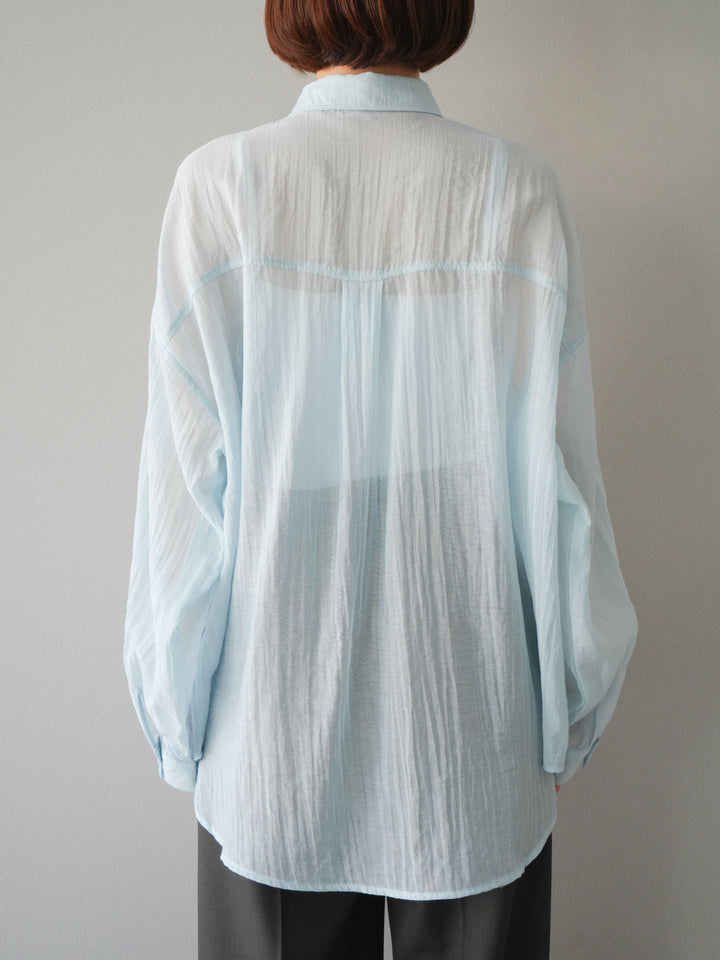 [予約]ドライタッチシアーオーバーシャツ/ブルー