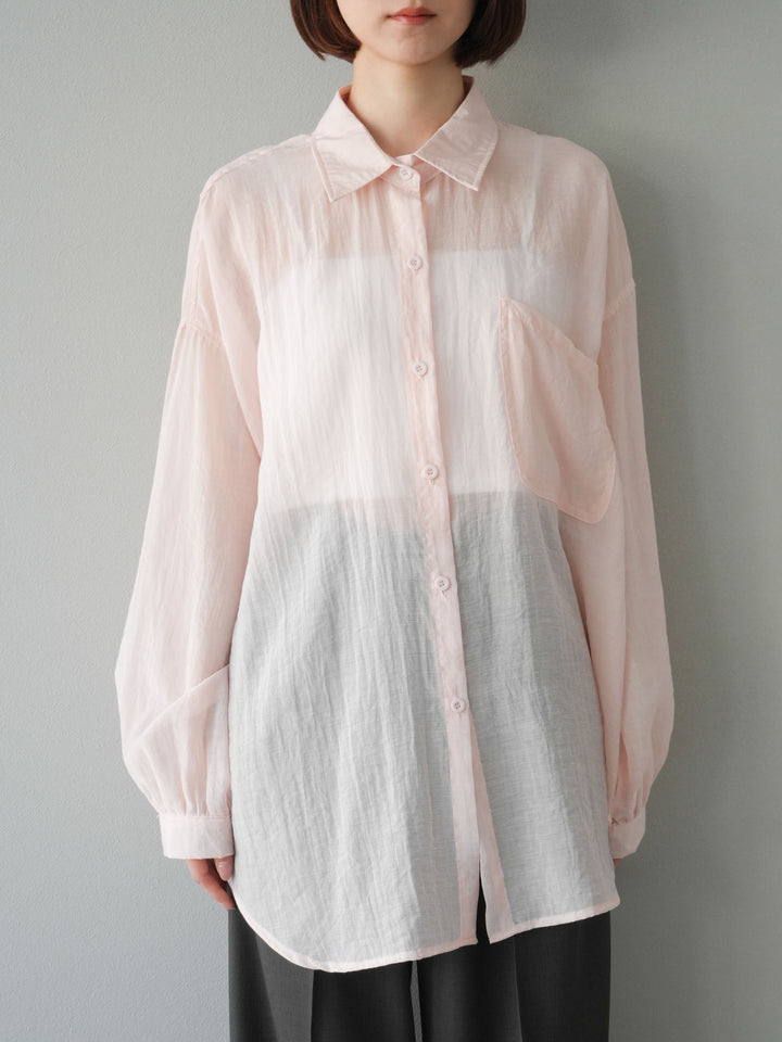 [予約]ドライタッチシアーオーバーシャツ/ピンク