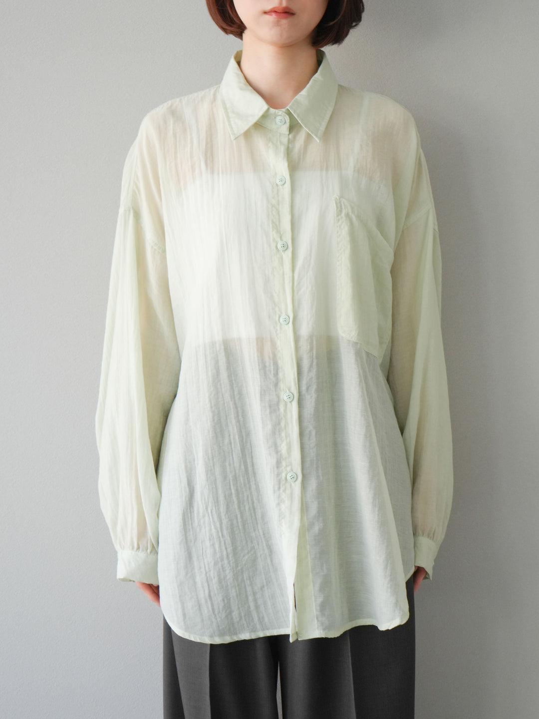 [予約]ドライタッチシアーオーバーシャツ/ミント