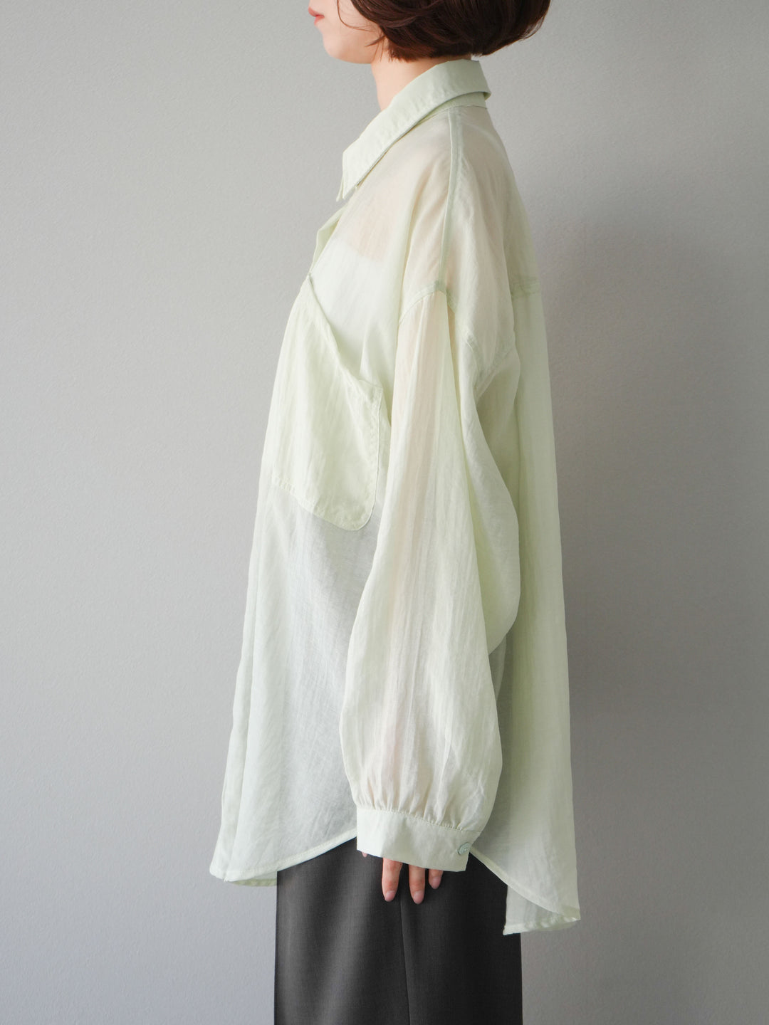 [予約]ドライタッチシアーオーバーシャツ/ミント