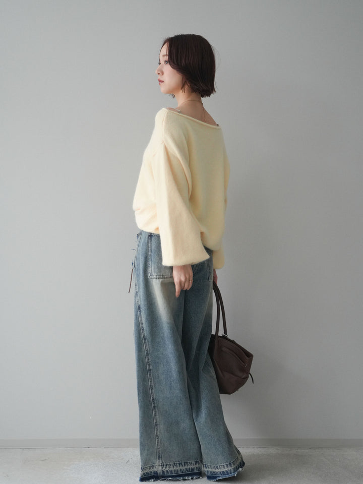 [予約]染めデザインポケットデニムパンツ/blue