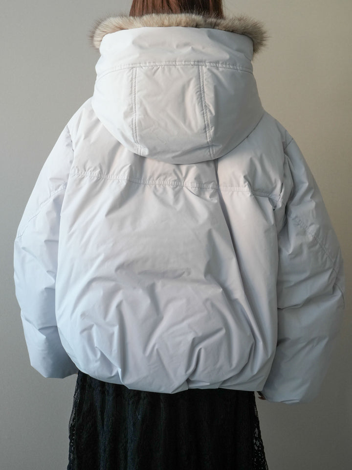 [予約]フードファーショートダウンコート/lightgray