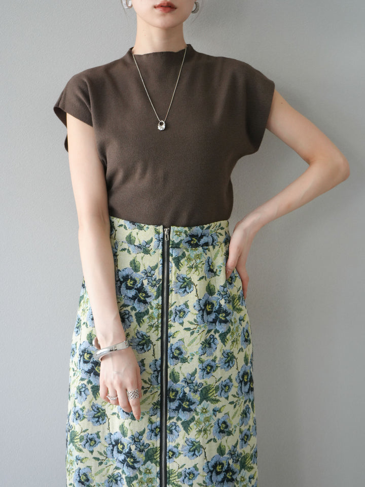 [SET]プチネックフレンチニットトップス+プチネックフレンチニットトップス(2set)