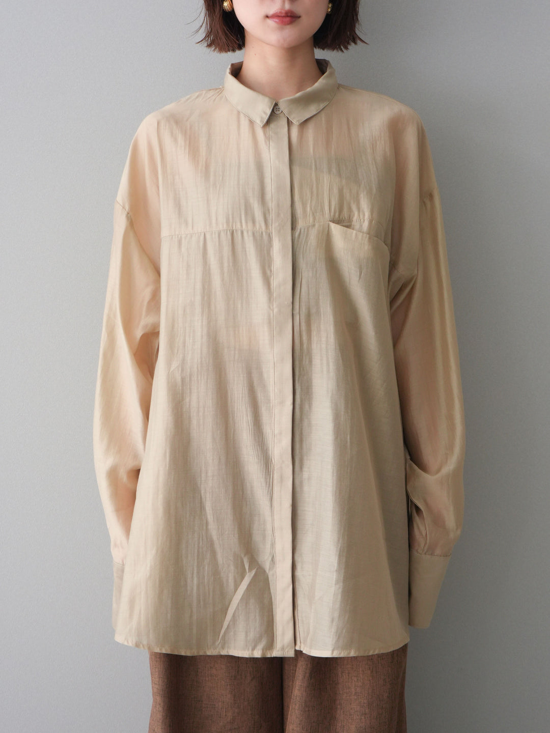 [予約]シアーオーバーシャツ/beige